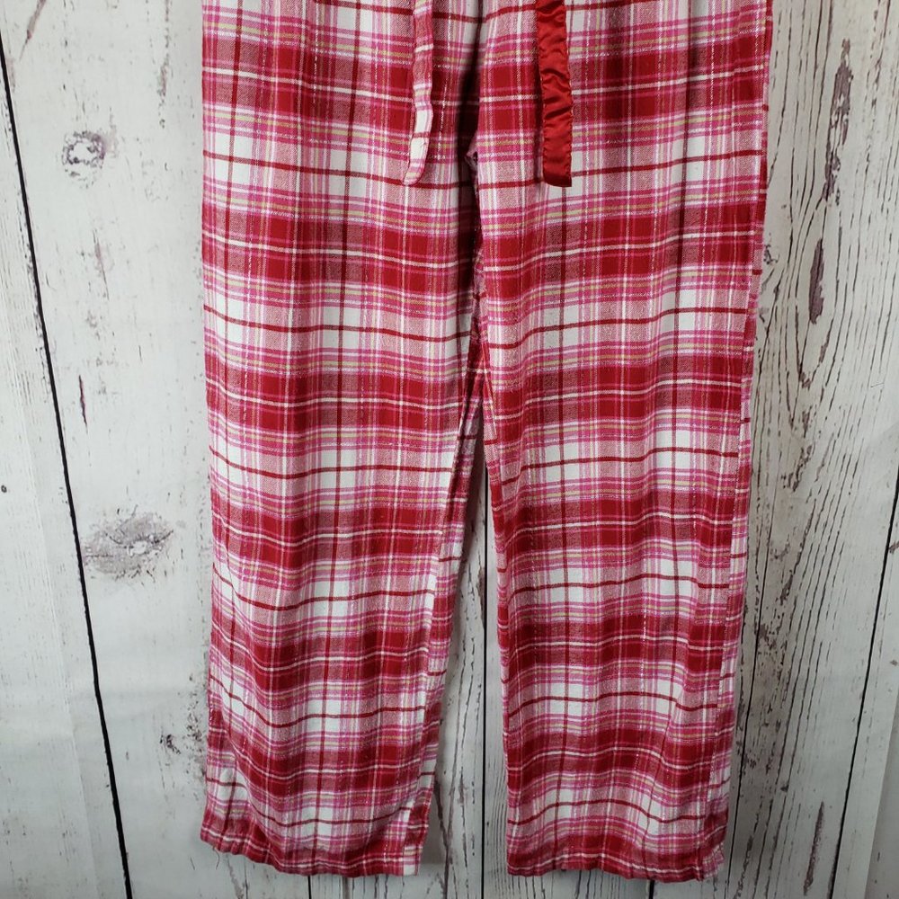Sonoma Womens Pajama Pants Size Small Plaid Pull On Stretch Waist Cotton Red - Picture 4 of 5